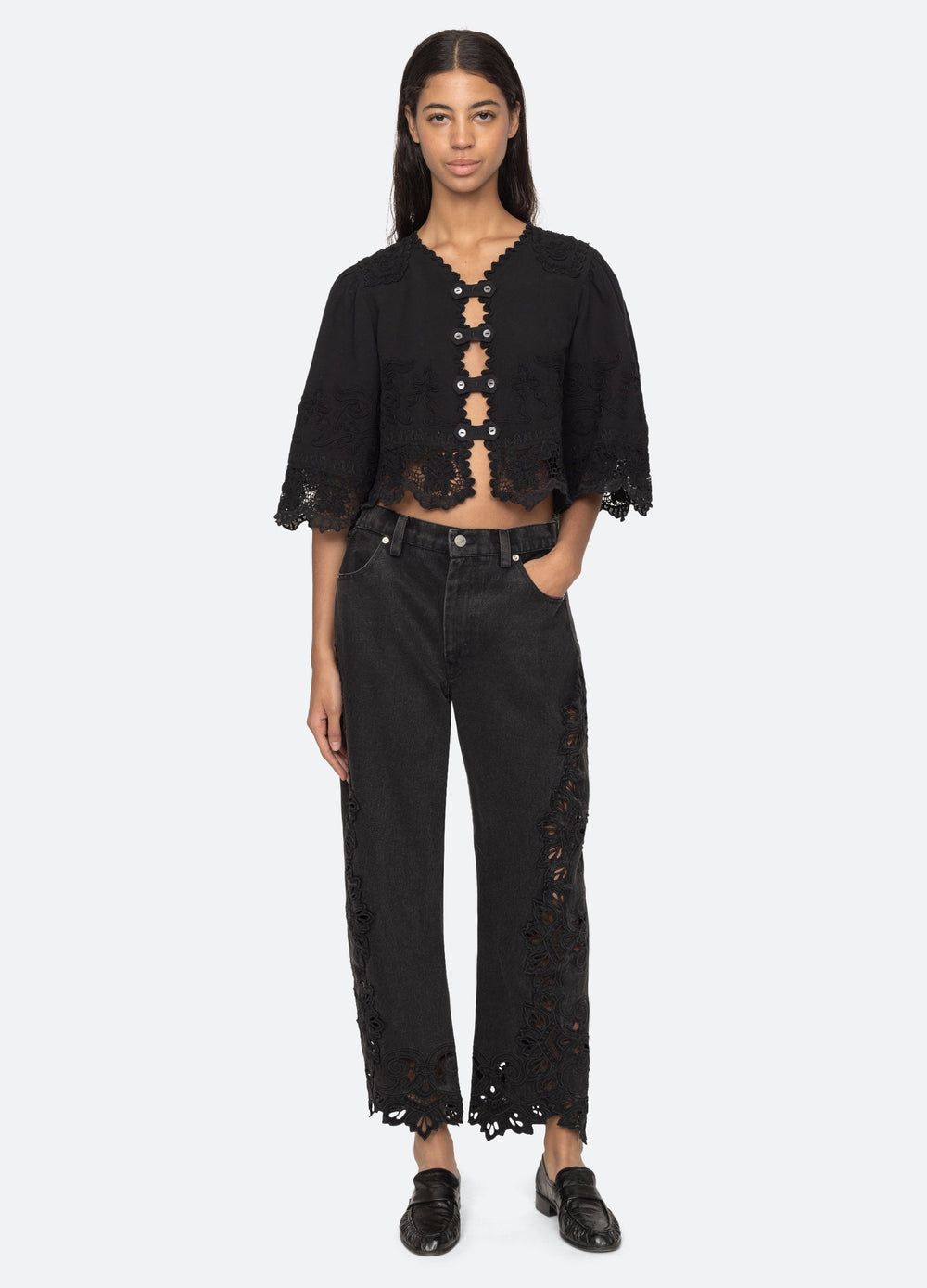 Cavina Jeans Black|White