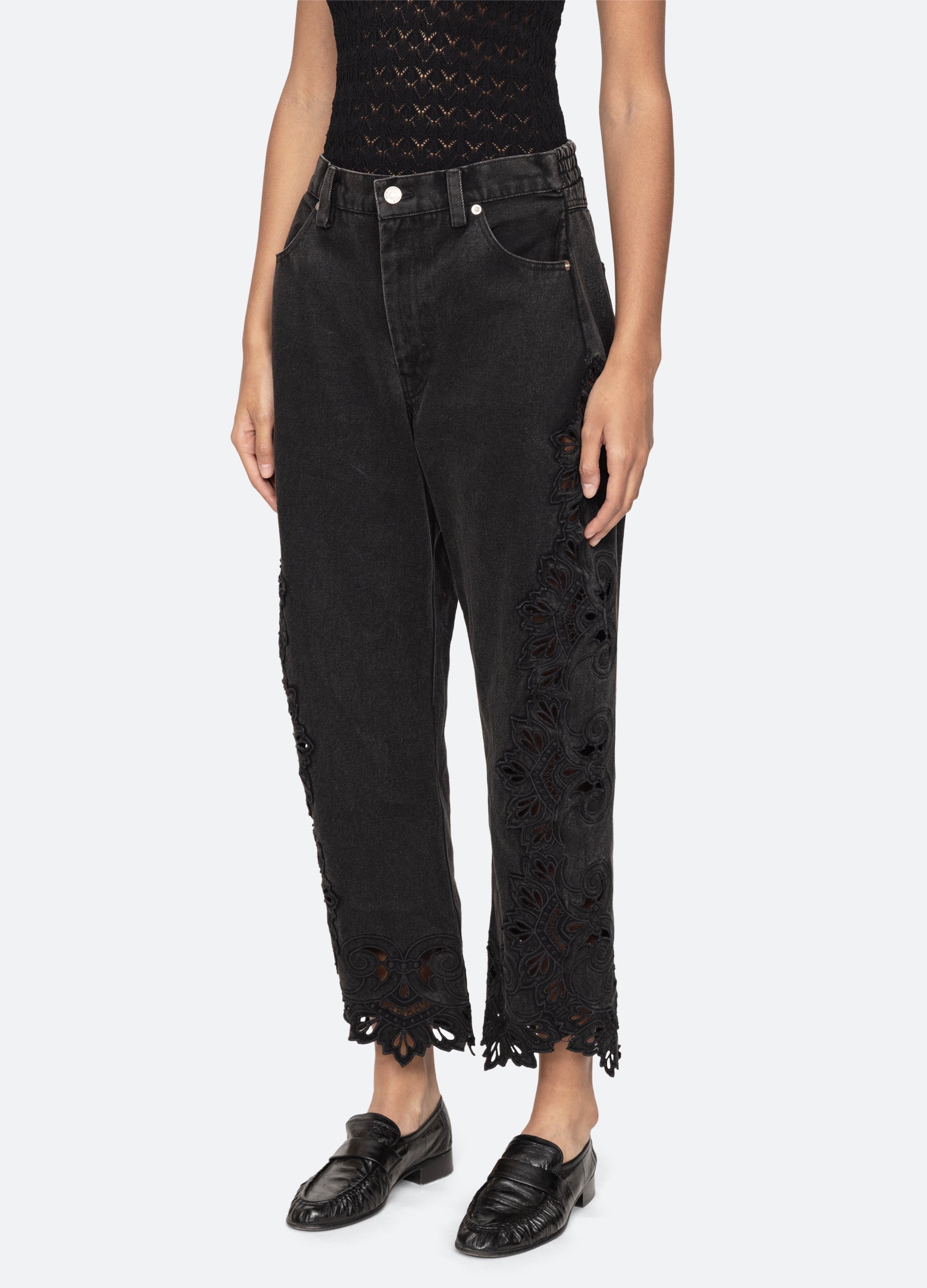 Cavina Jeans Black|White