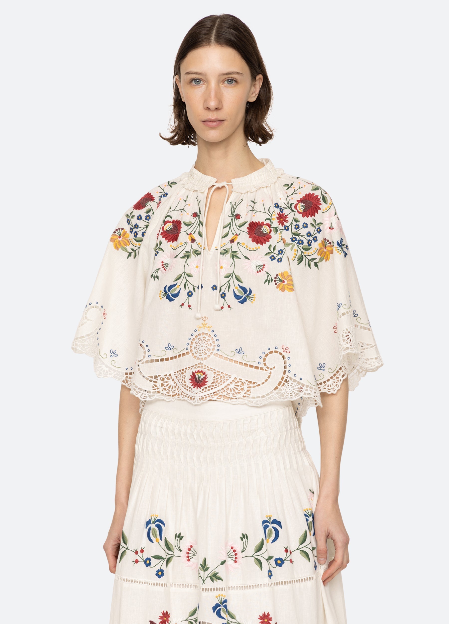 Celia S/S Top Cream|Sky