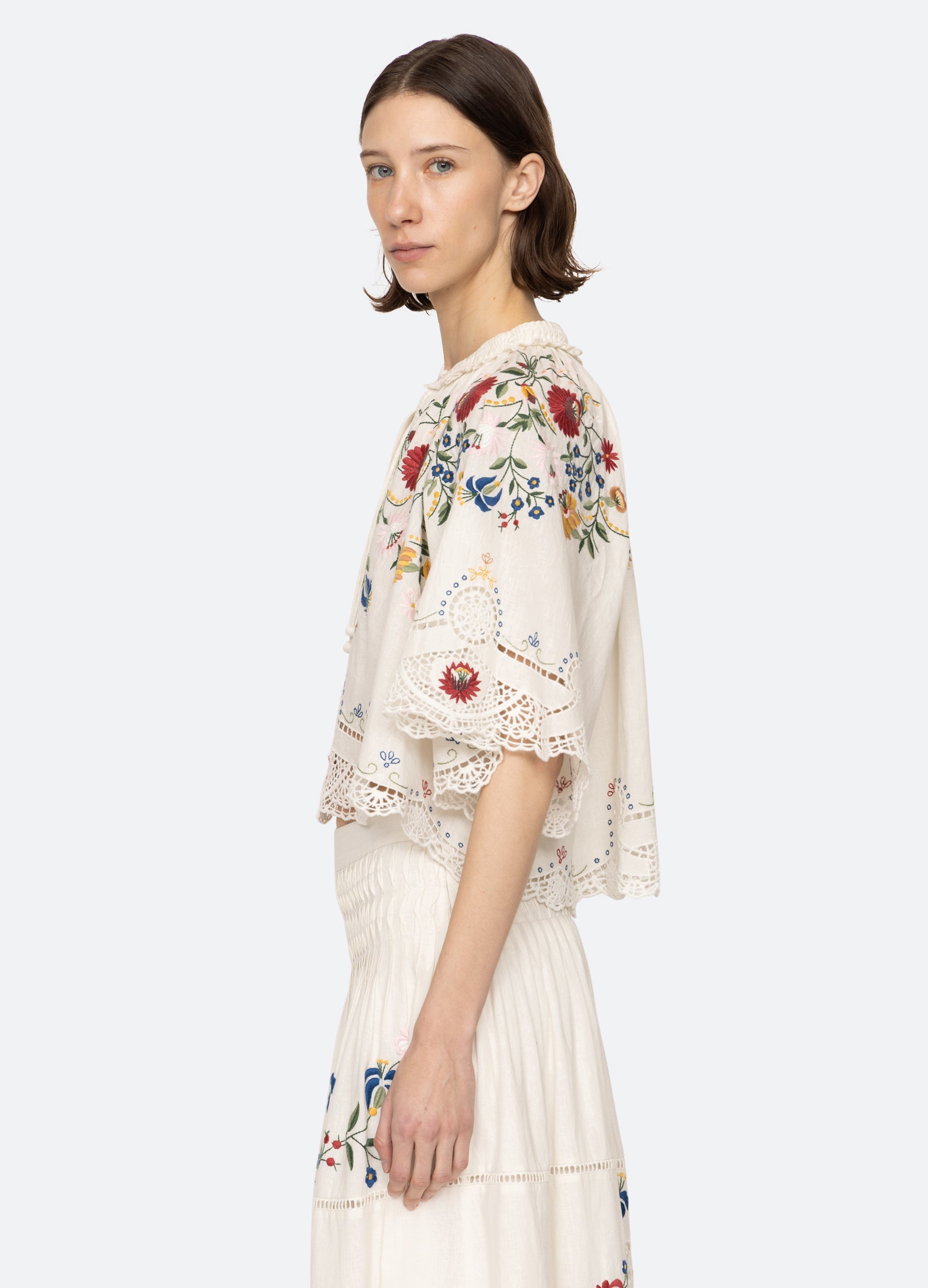 Celia S/S Top Cream|Sky