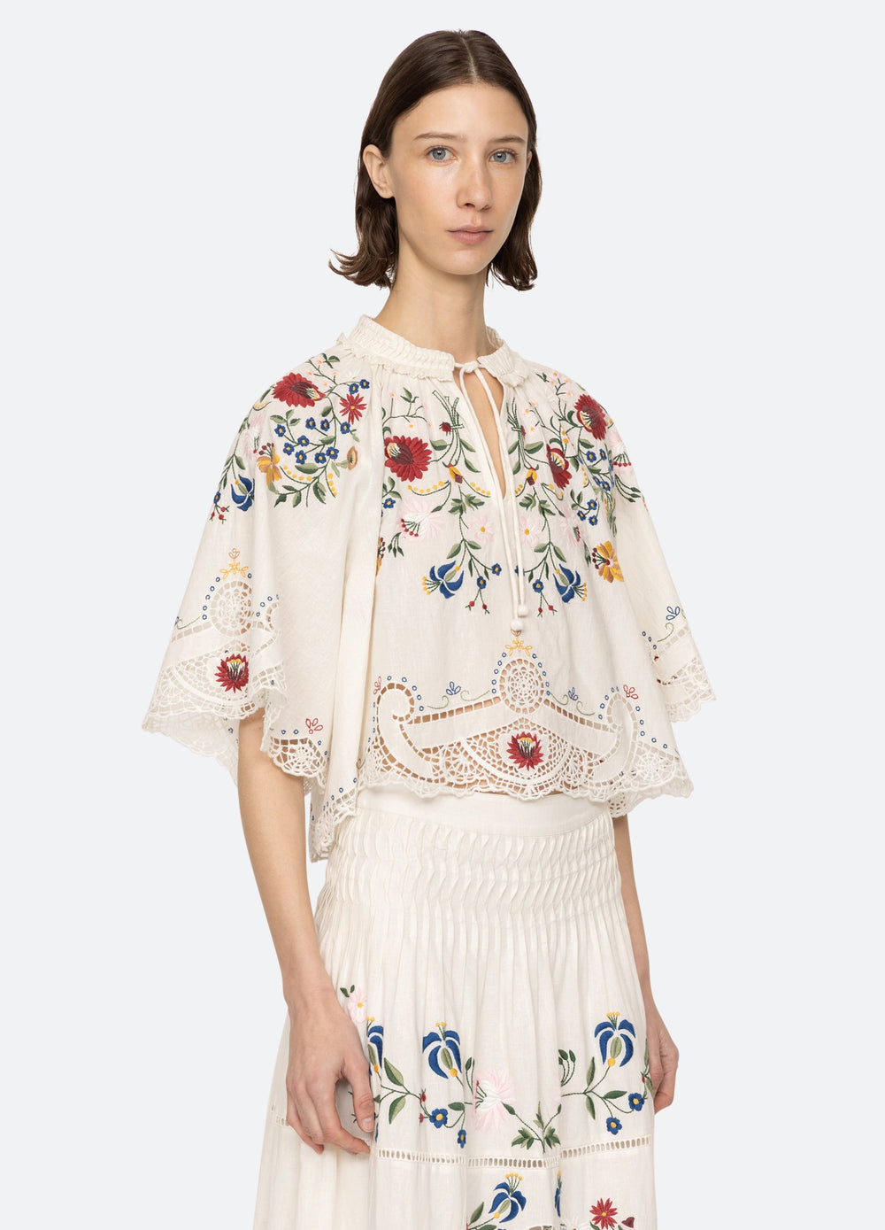 Celia S/S Top Cream|Sky