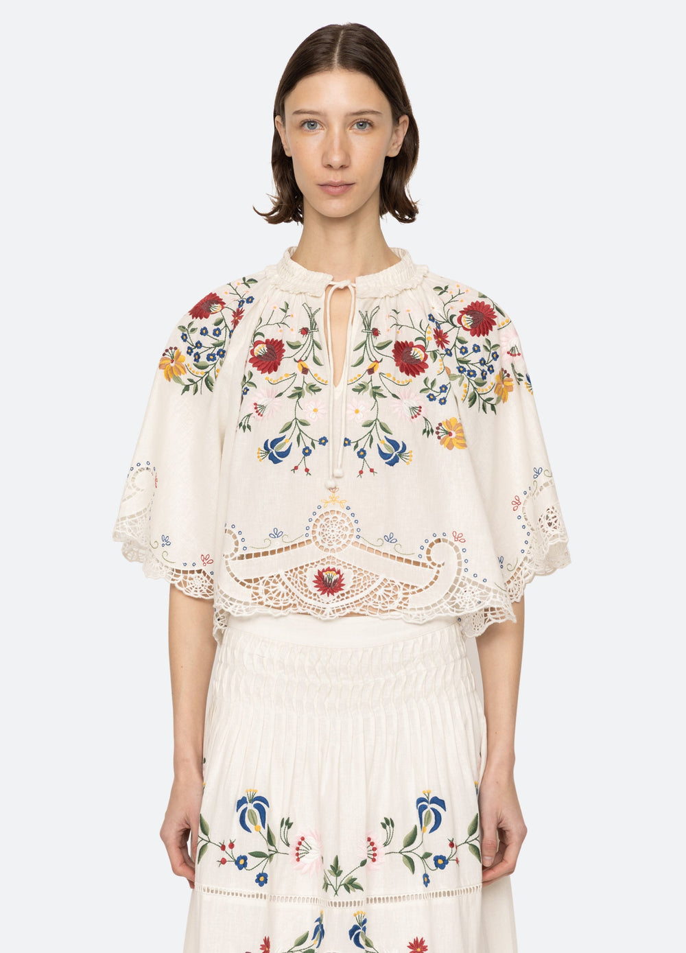 Celia S/S Top Cream|Sky