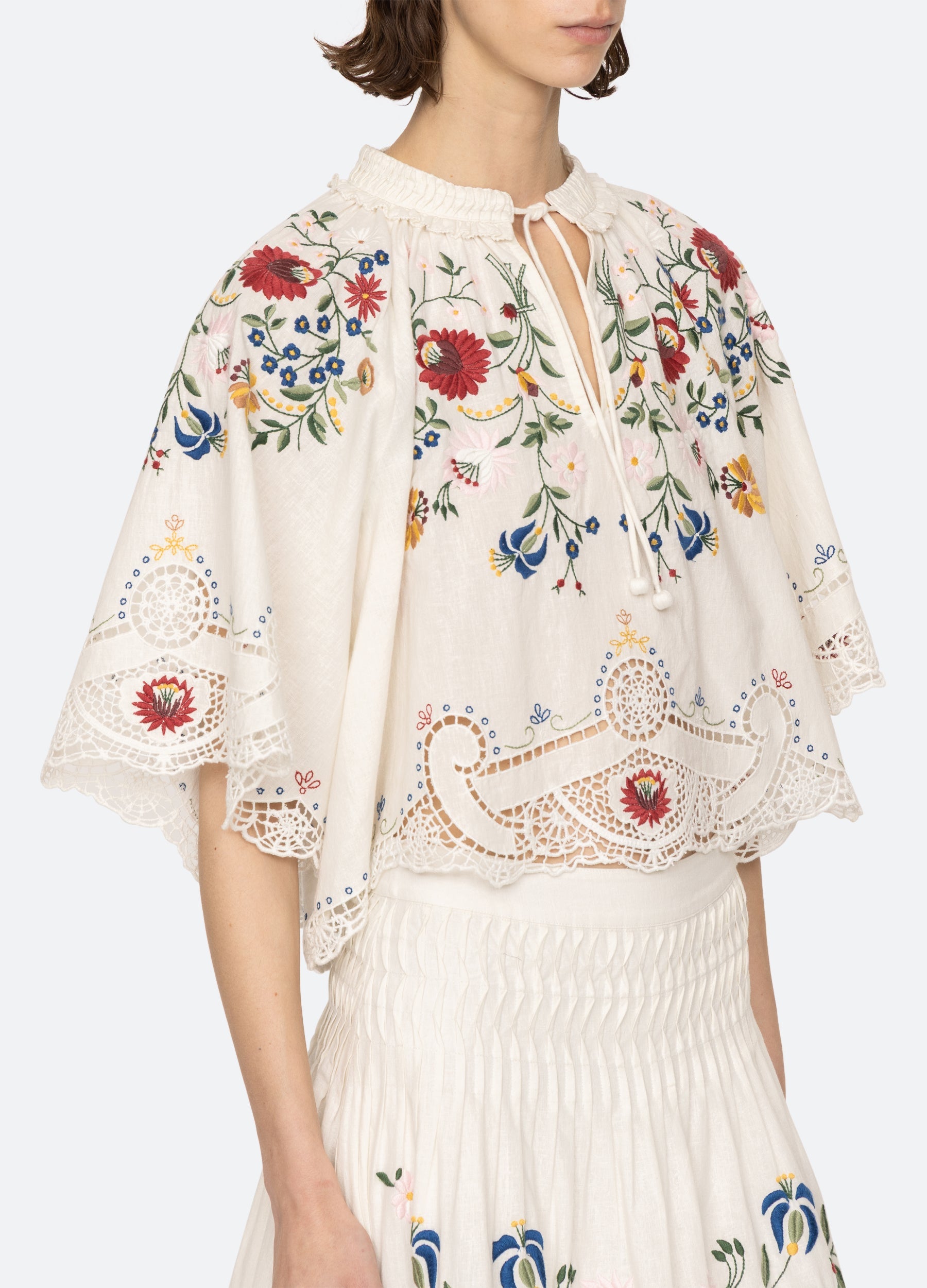 Celia S/S Top Cream|Sky