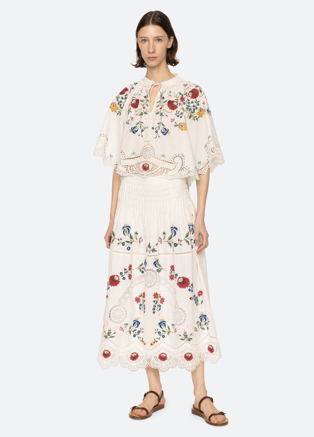 Celia S/S Top Cream|Sky