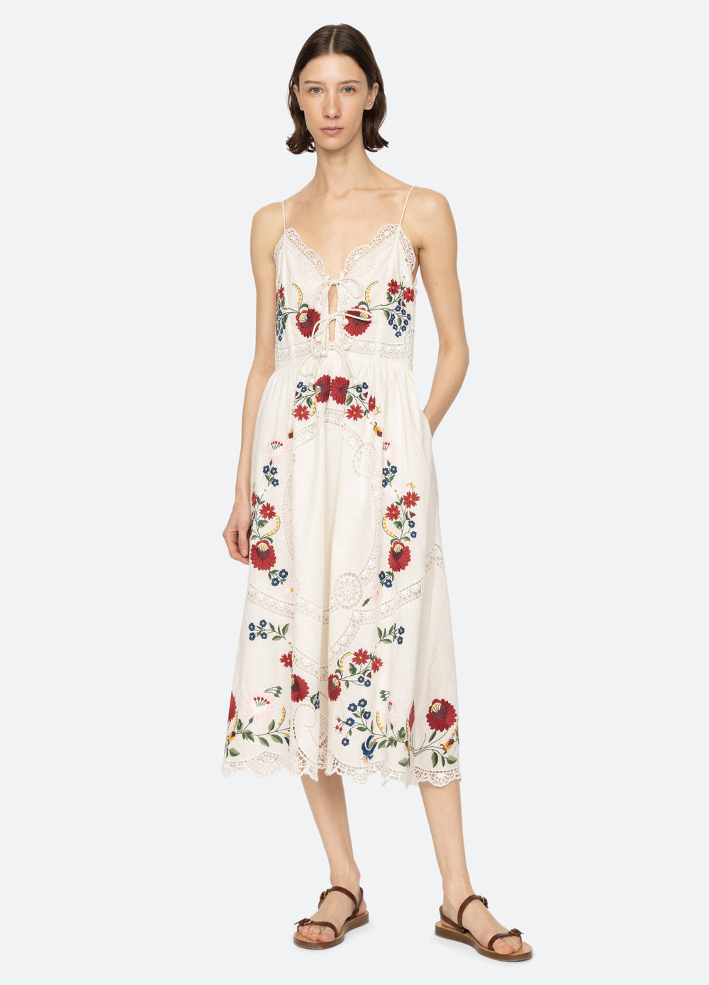 Celia Slip Dress Cream|Sky