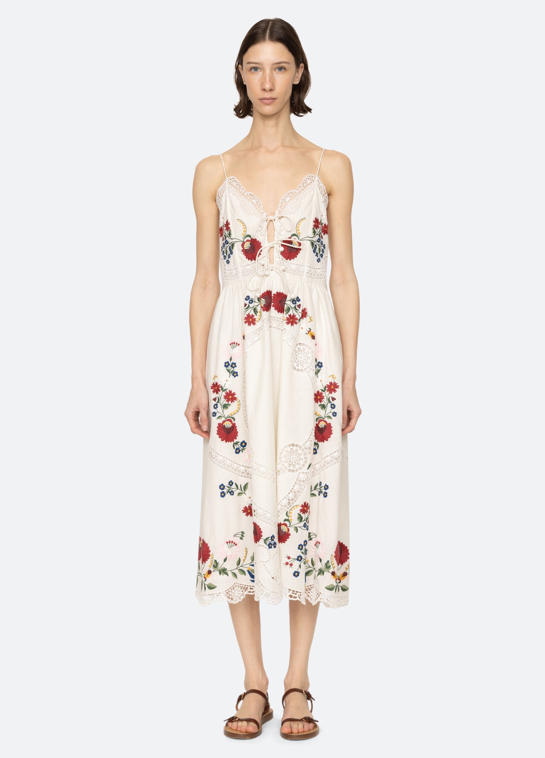 Celia Slip Dress Cream|Sky