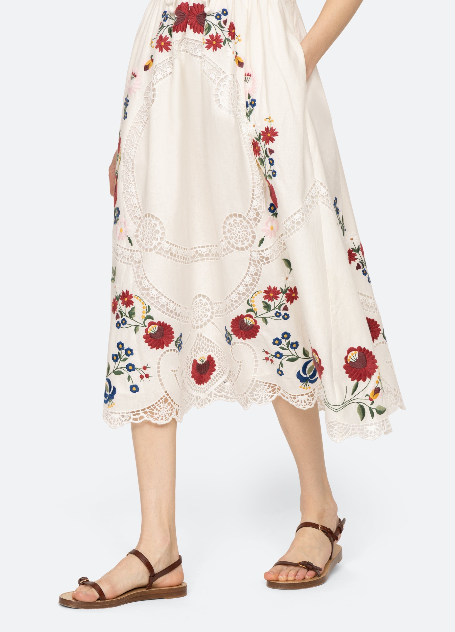 Celia Slip Dress Cream|Sky