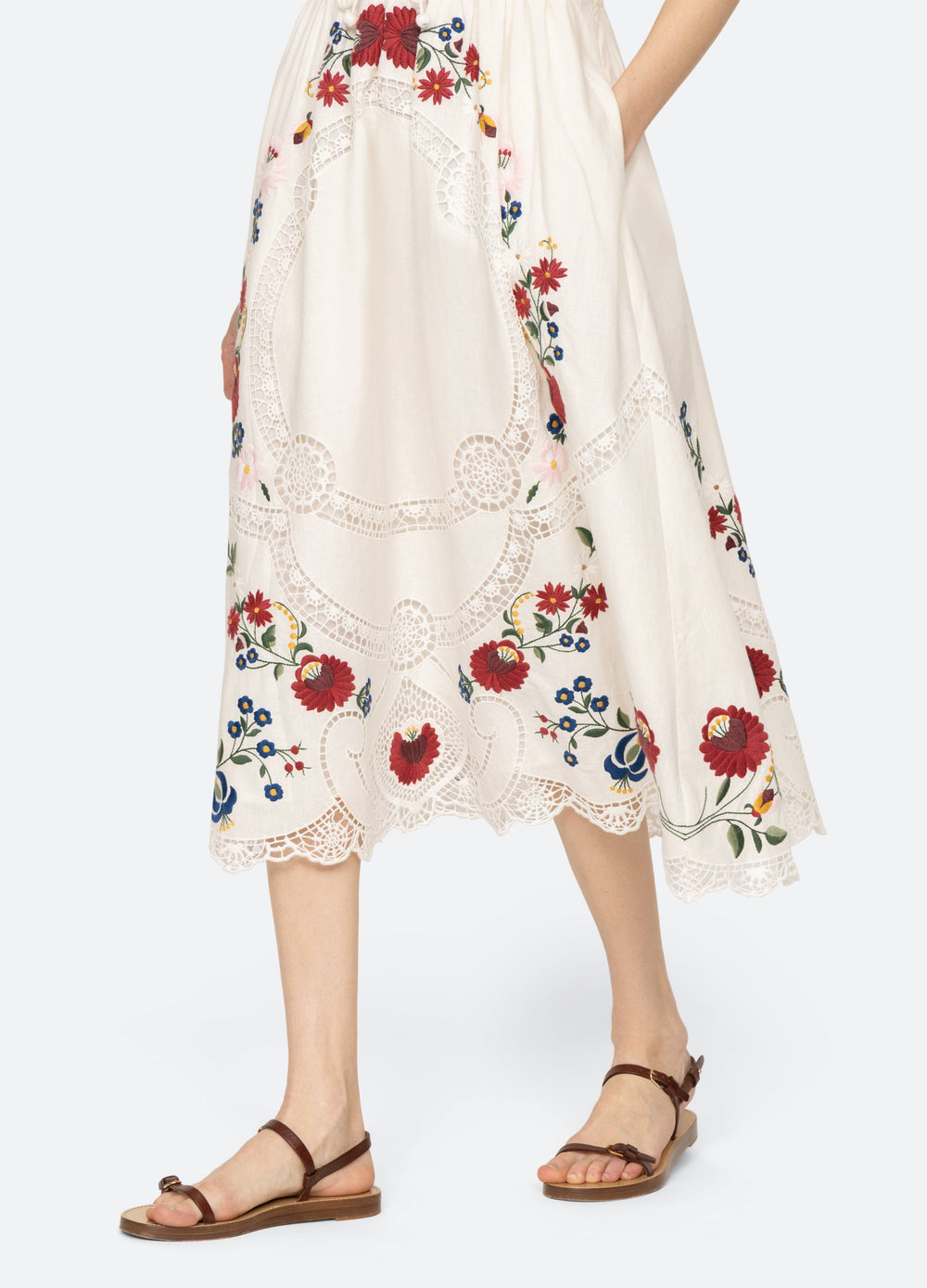 Celia Slip Dress Cream|Sky