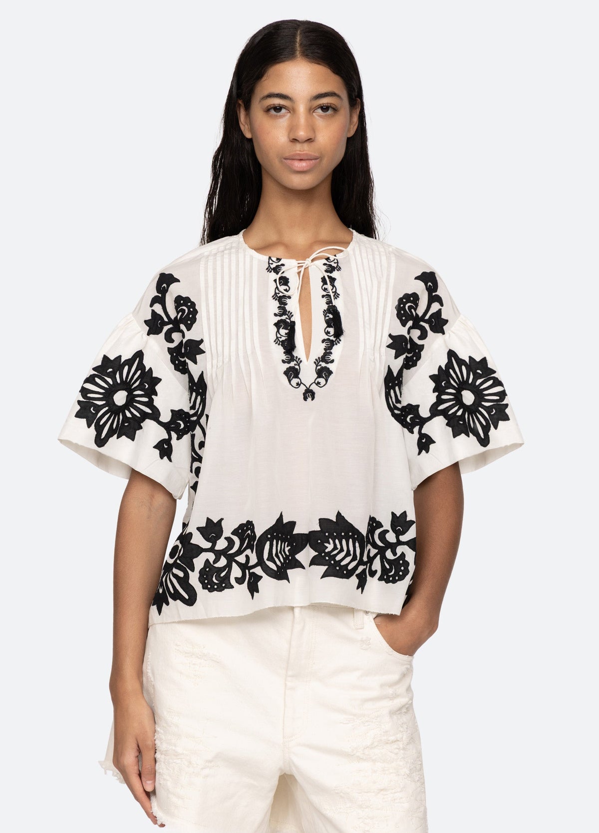 Liliana S/S Top Black|Red
