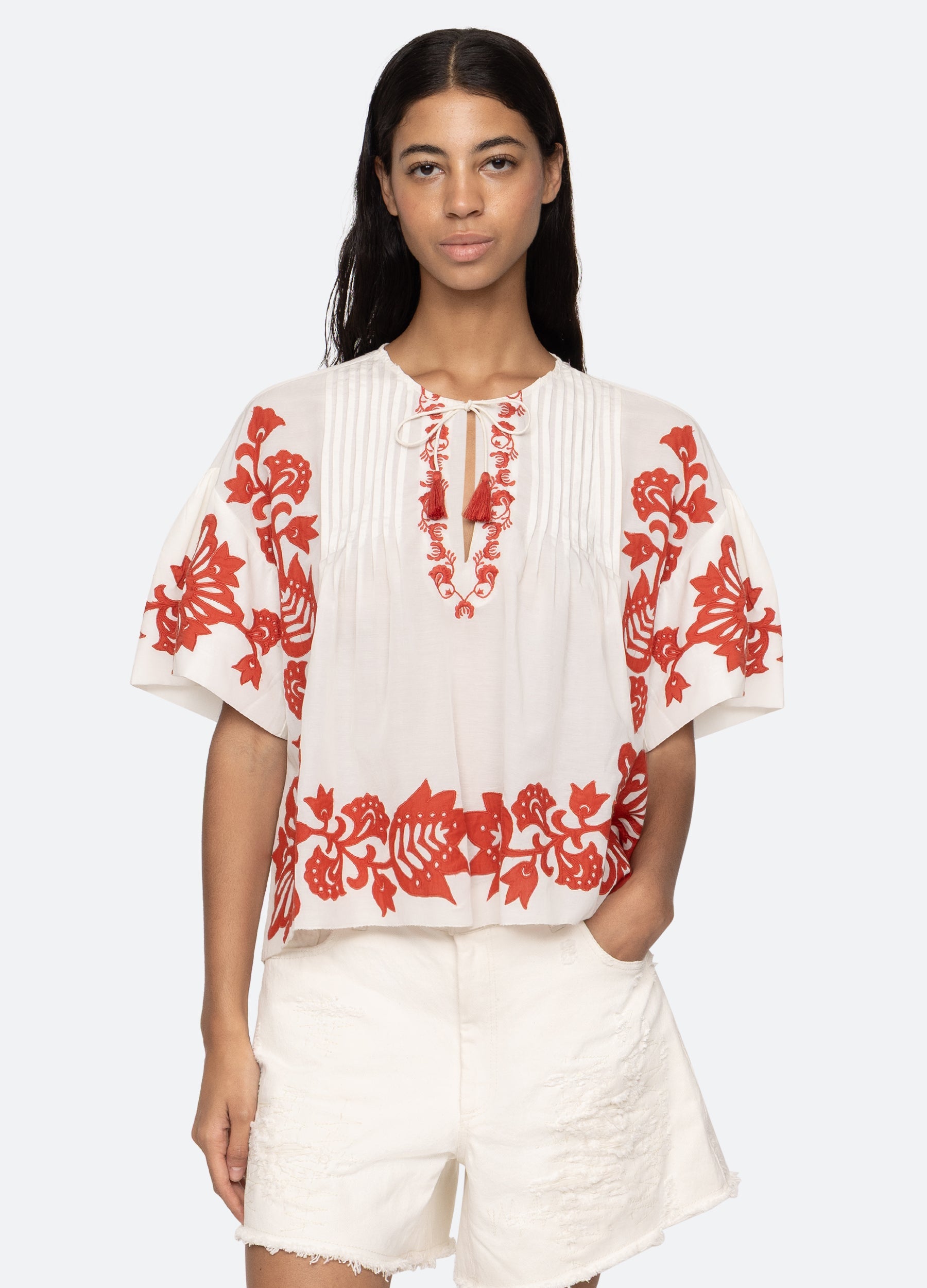 Liliana S/S Top Black|Red