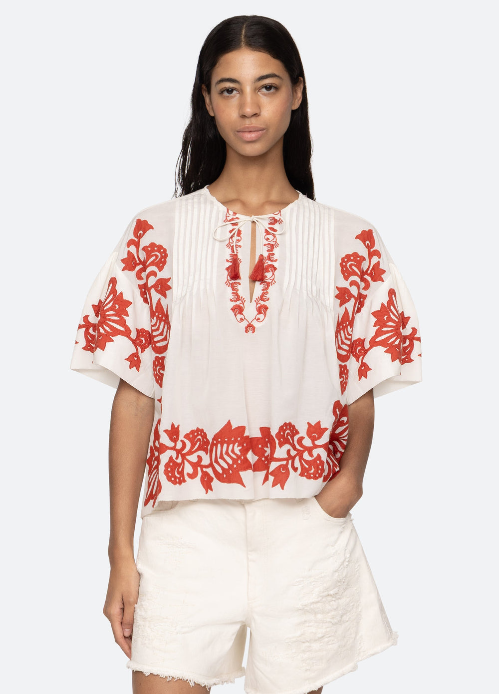 Liliana S/S Top Black|Red