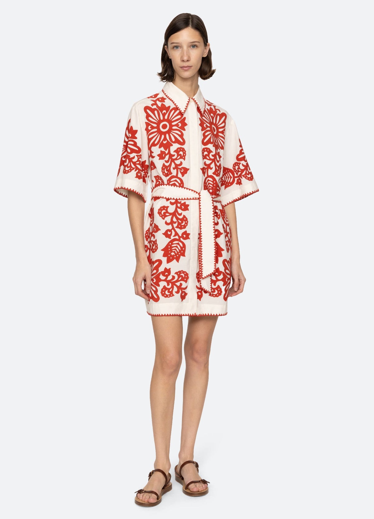 Liliana Shirt Dress Red|Sky