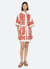 Liliana Shirt Dress Red|Sky