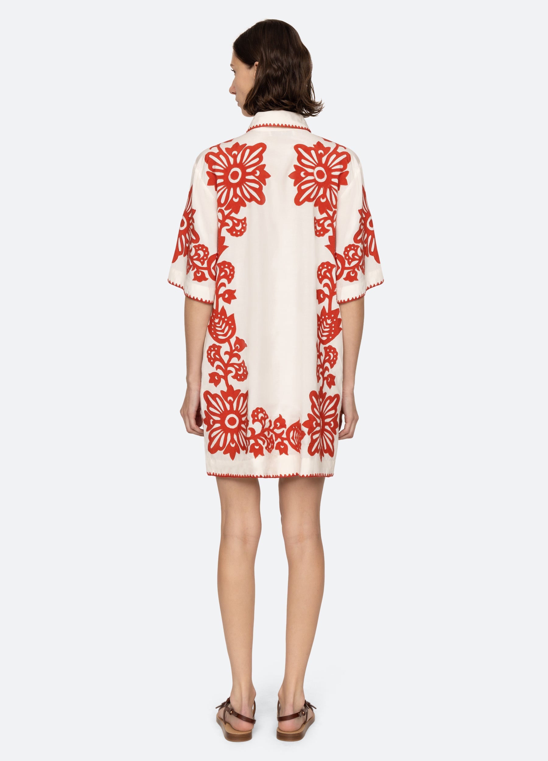 Liliana Shirt Dress Red|Sky