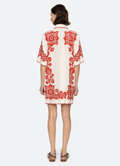 Liliana Shirt Dress Red|Sky