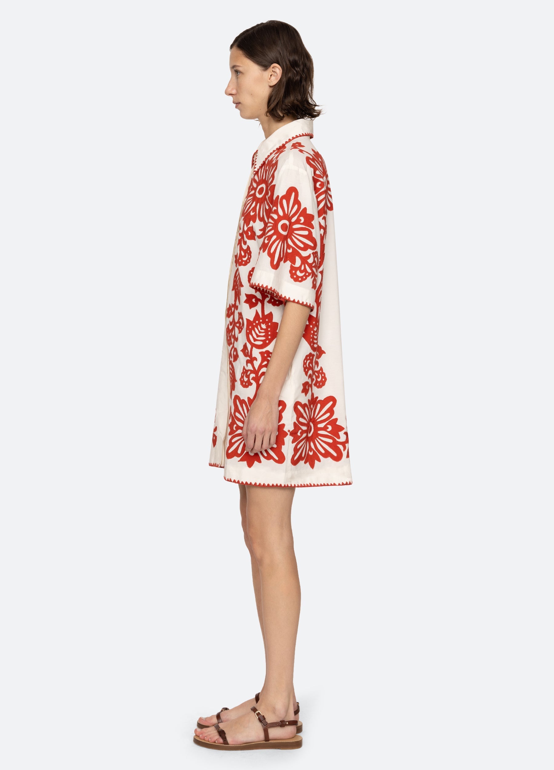Liliana Shirt Dress Red|Sky