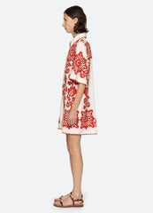 Liliana Shirt Dress Red|Sky
