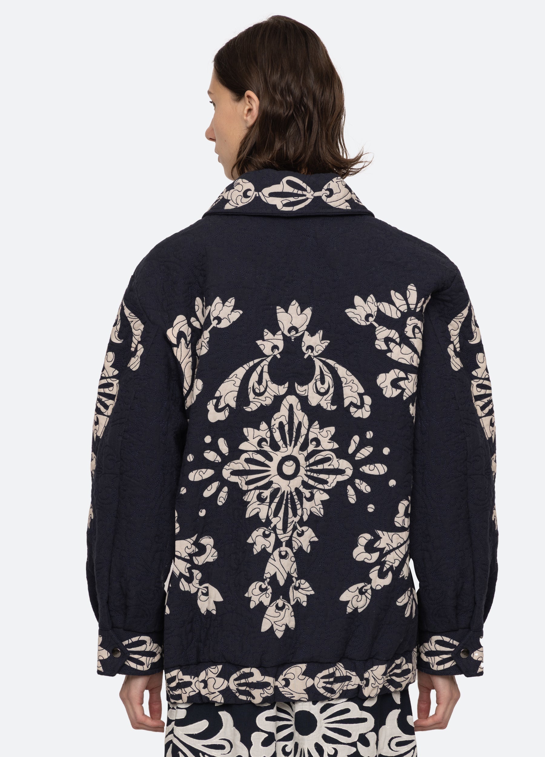Liliana Quilted Jacket Navy|Red