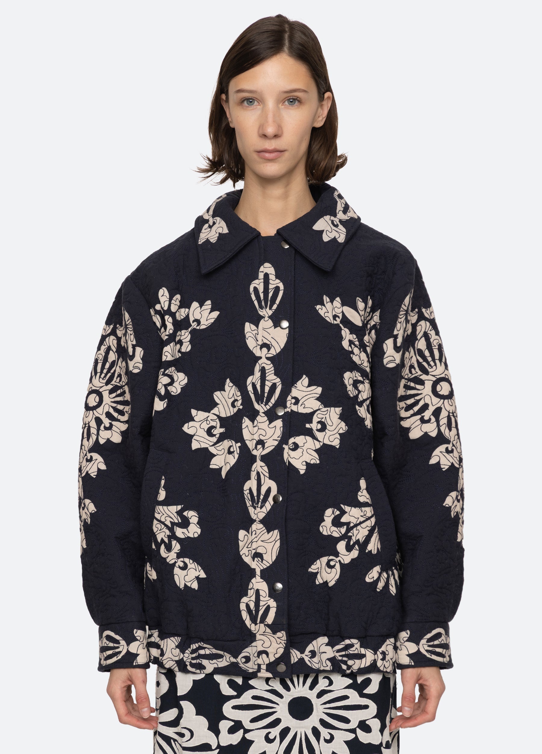 Liliana Quilted Jacket Navy|Red