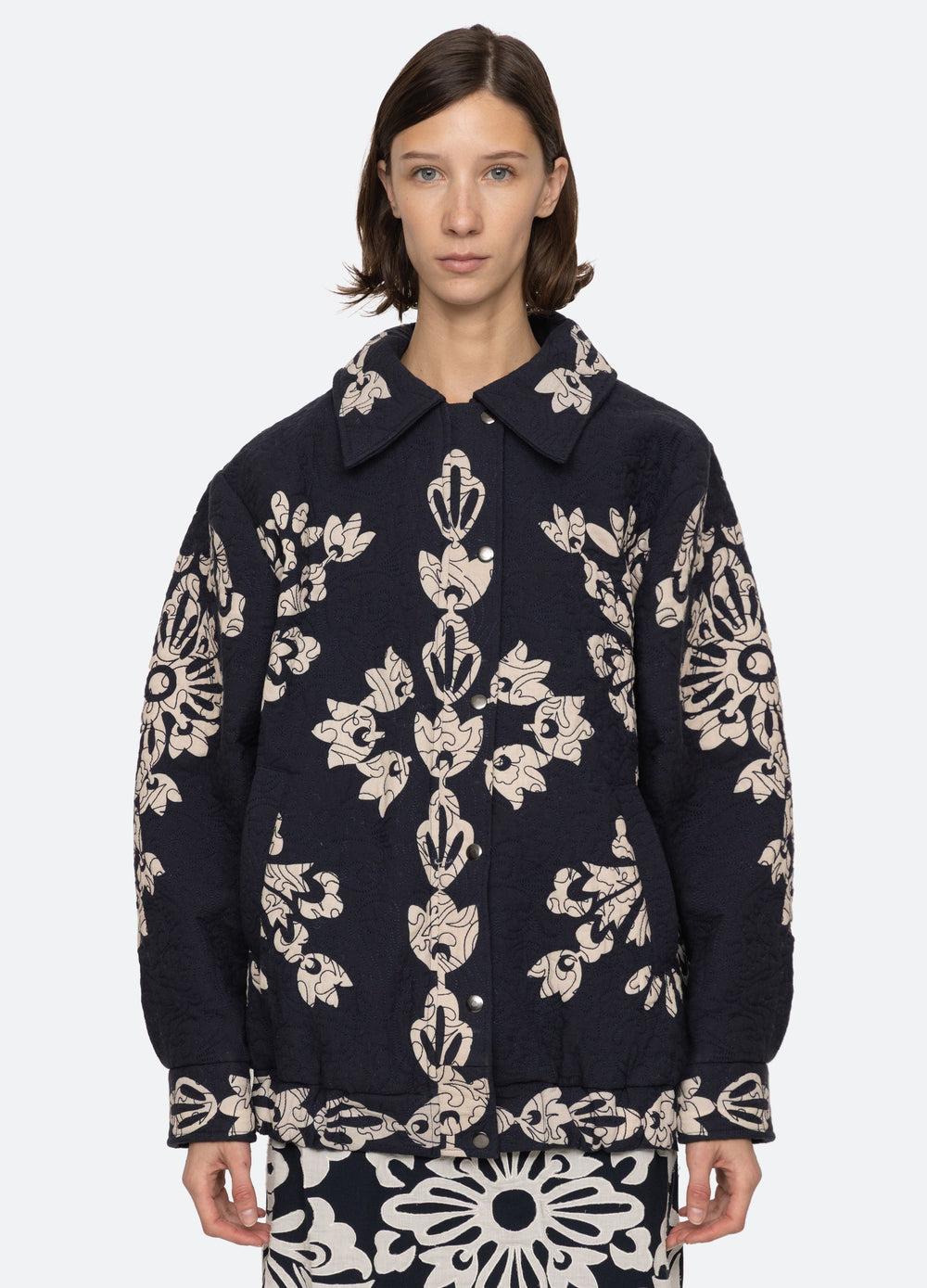 Liliana Quilted Jacket Navy|Red