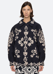 Liliana Quilted Jacket Navy|Red