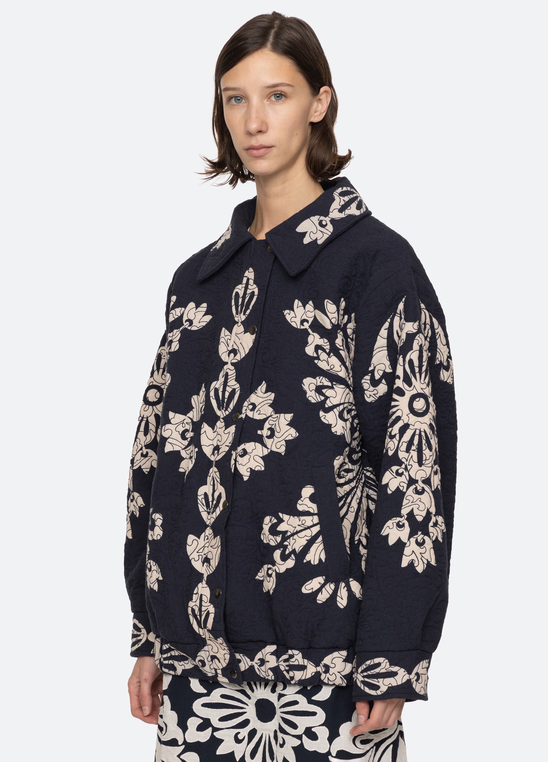 Liliana Quilted Jacket Navy|Red