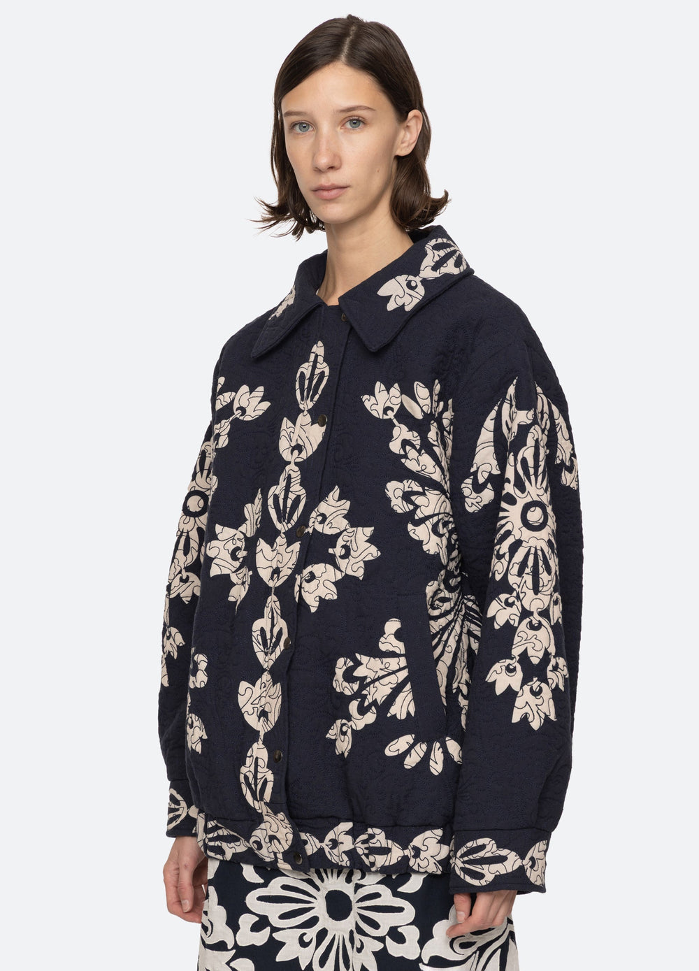 Liliana Quilted Jacket Navy|Red
