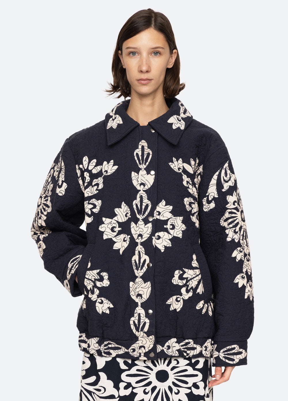 Liliana Quilted Jacket Navy|Red
