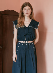 Marie Vest Navy|White