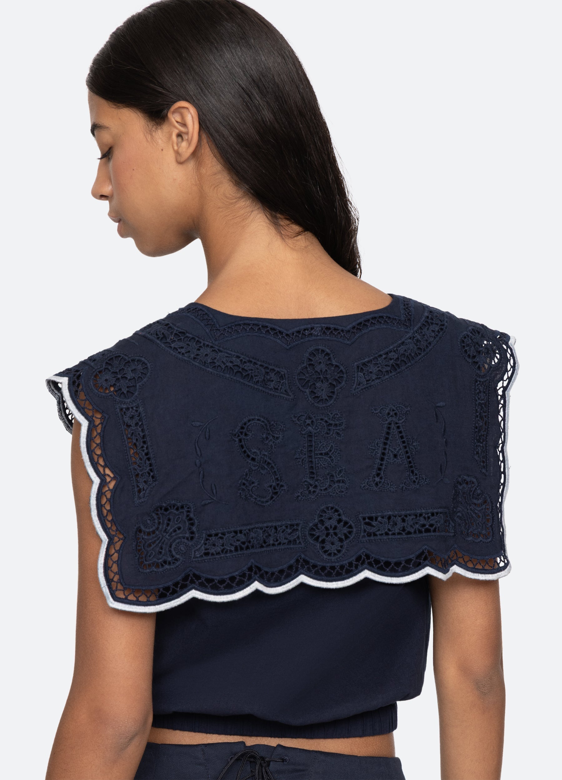 Marie Vest Navy|White