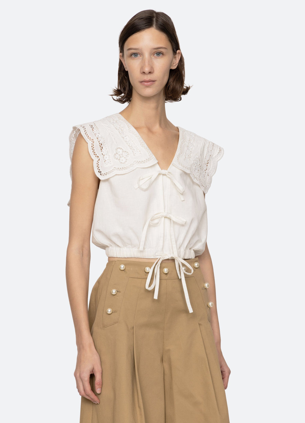 Marie Vest Navy|White