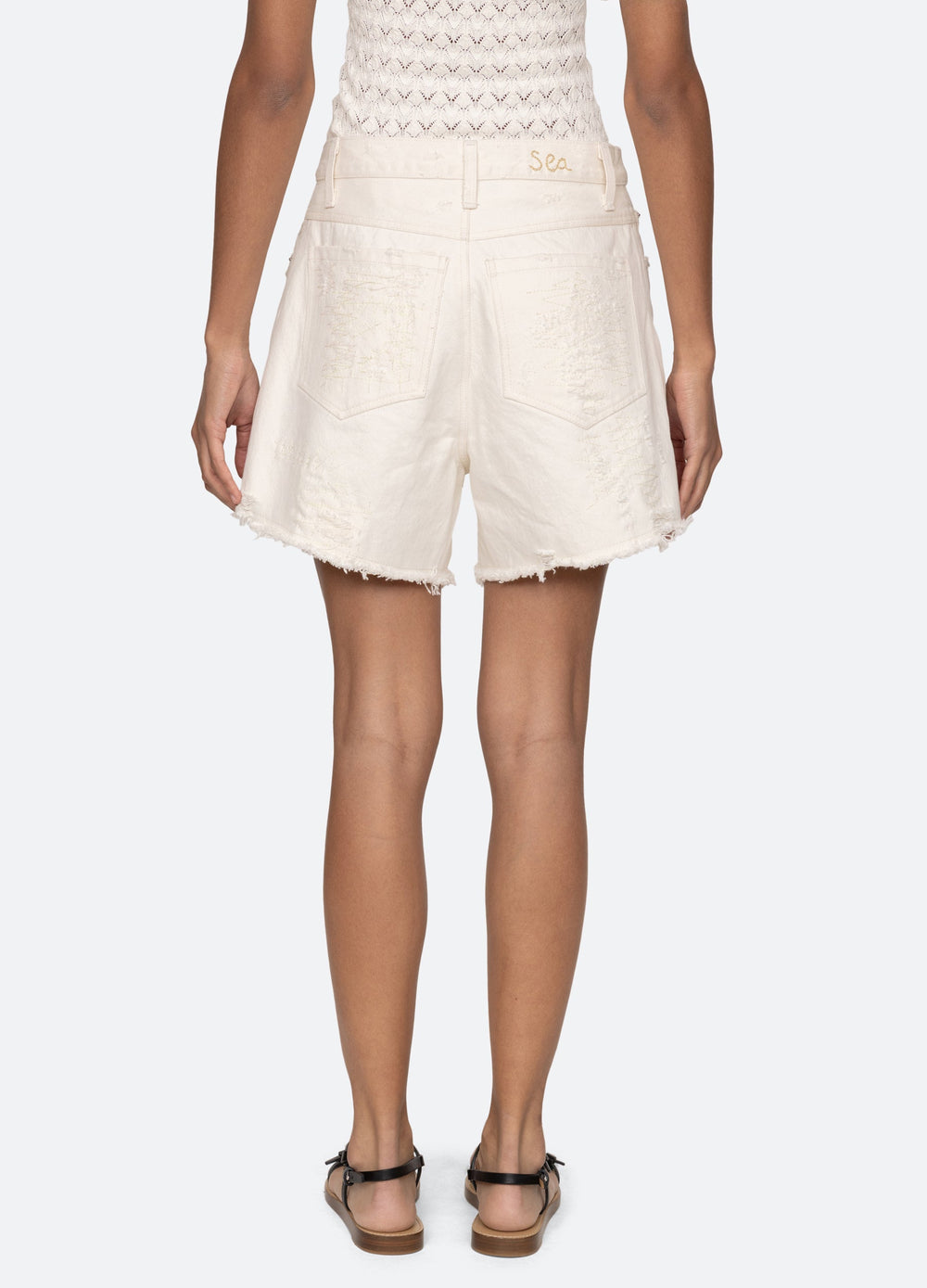Spencer Denim Shorts White