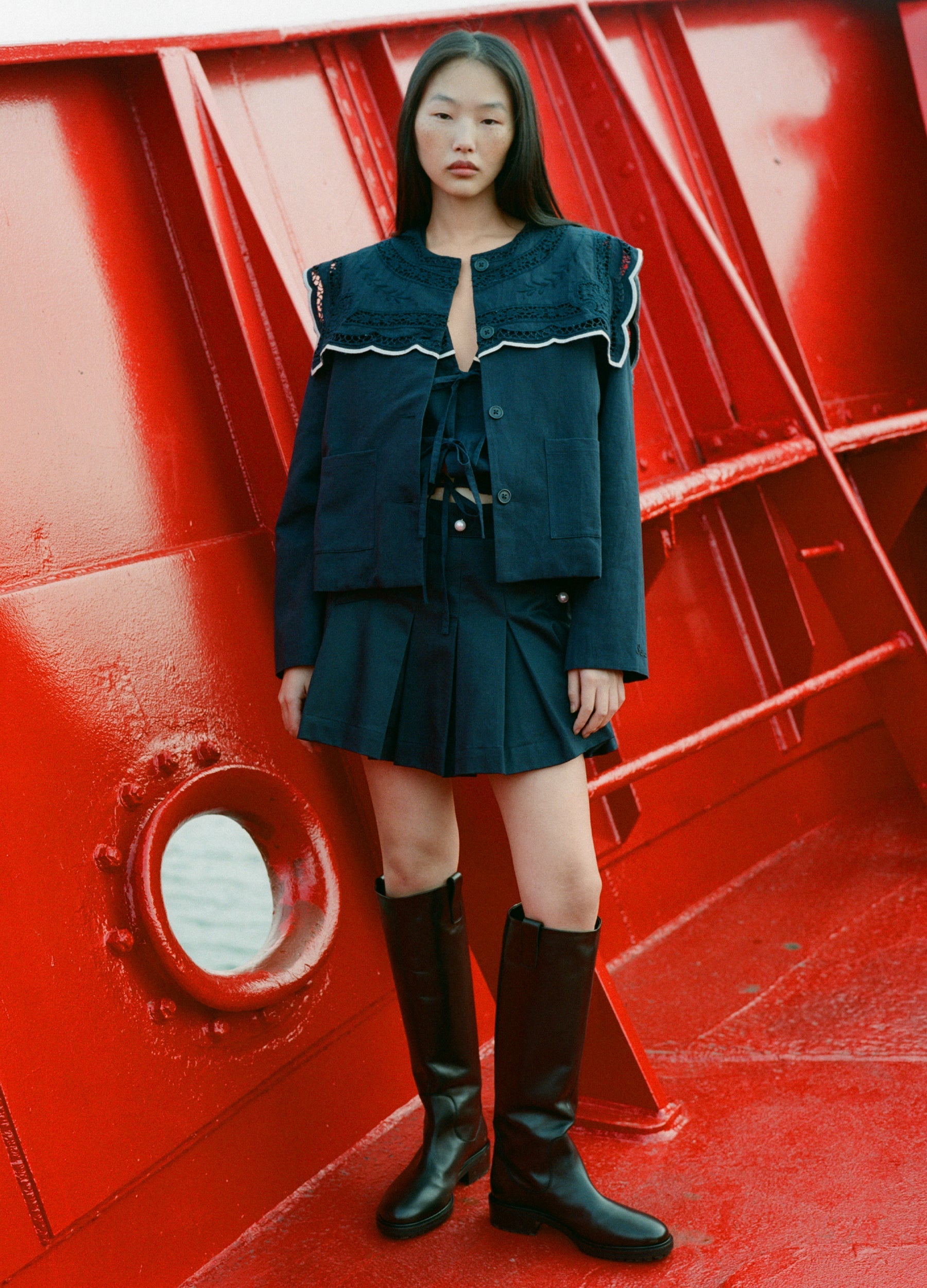 Suzette Skirt Navy|Khaki