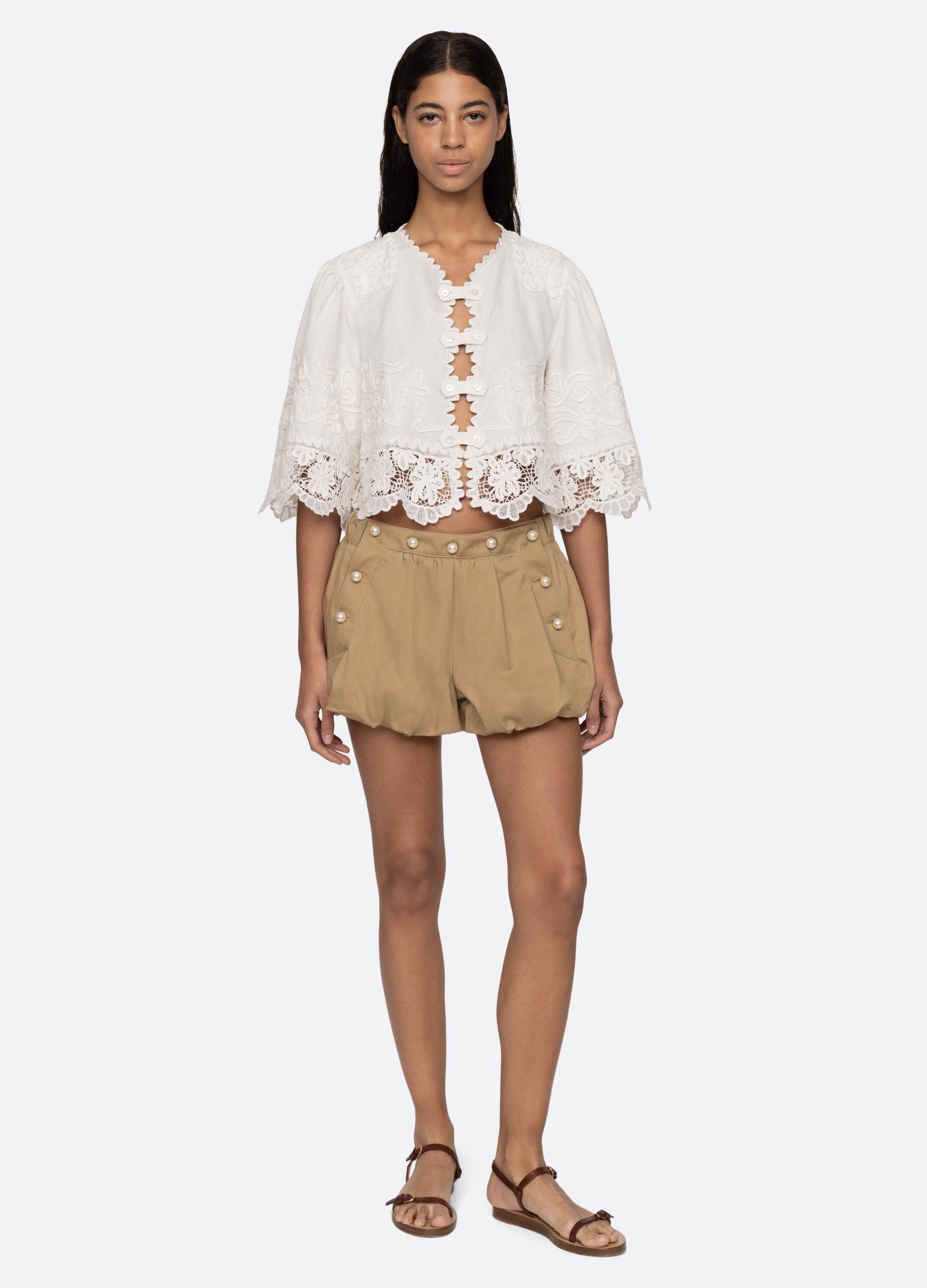 Suzette Shorts Khaki|Navy