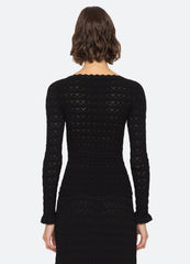 Rue L/S Top Black|Cream