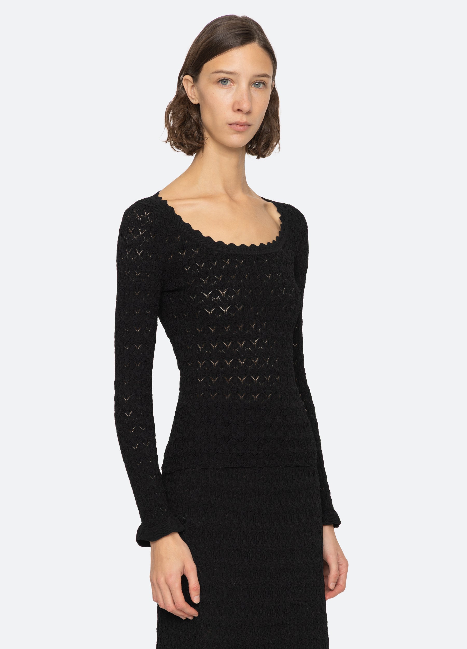 Rue L/S Top Black|Cream