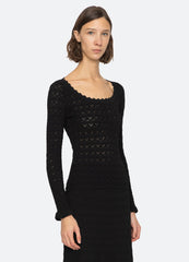 Rue L/S Top Black|Cream
