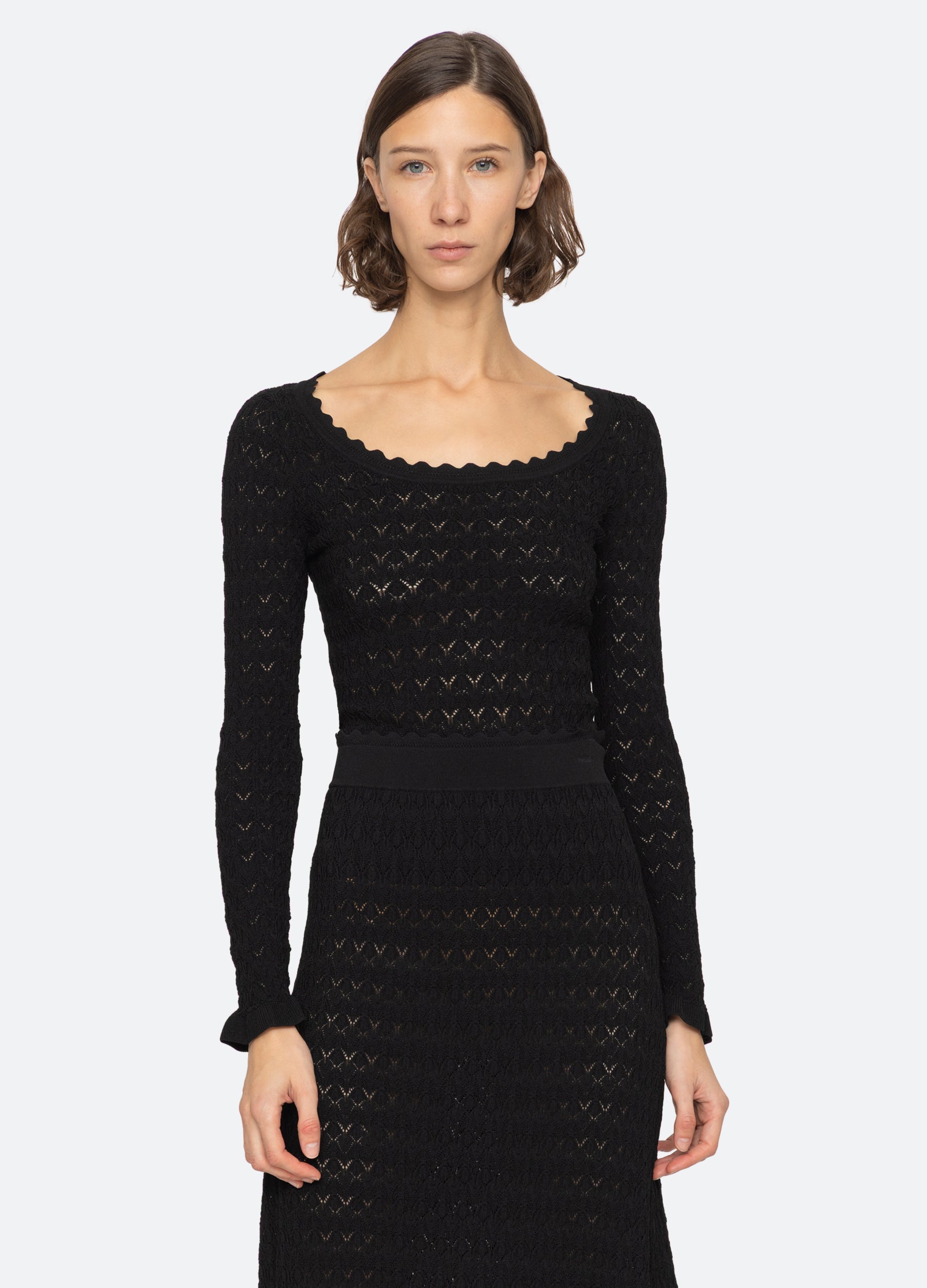 Rue L/S Top Black|Cream