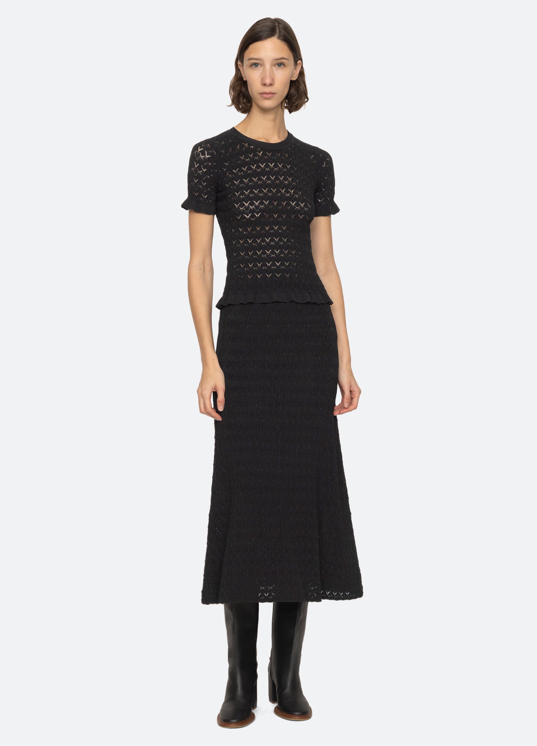 Rue Skirt Black|Cream