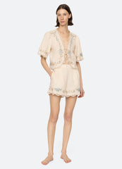 Edwina PJ Short Set Cream