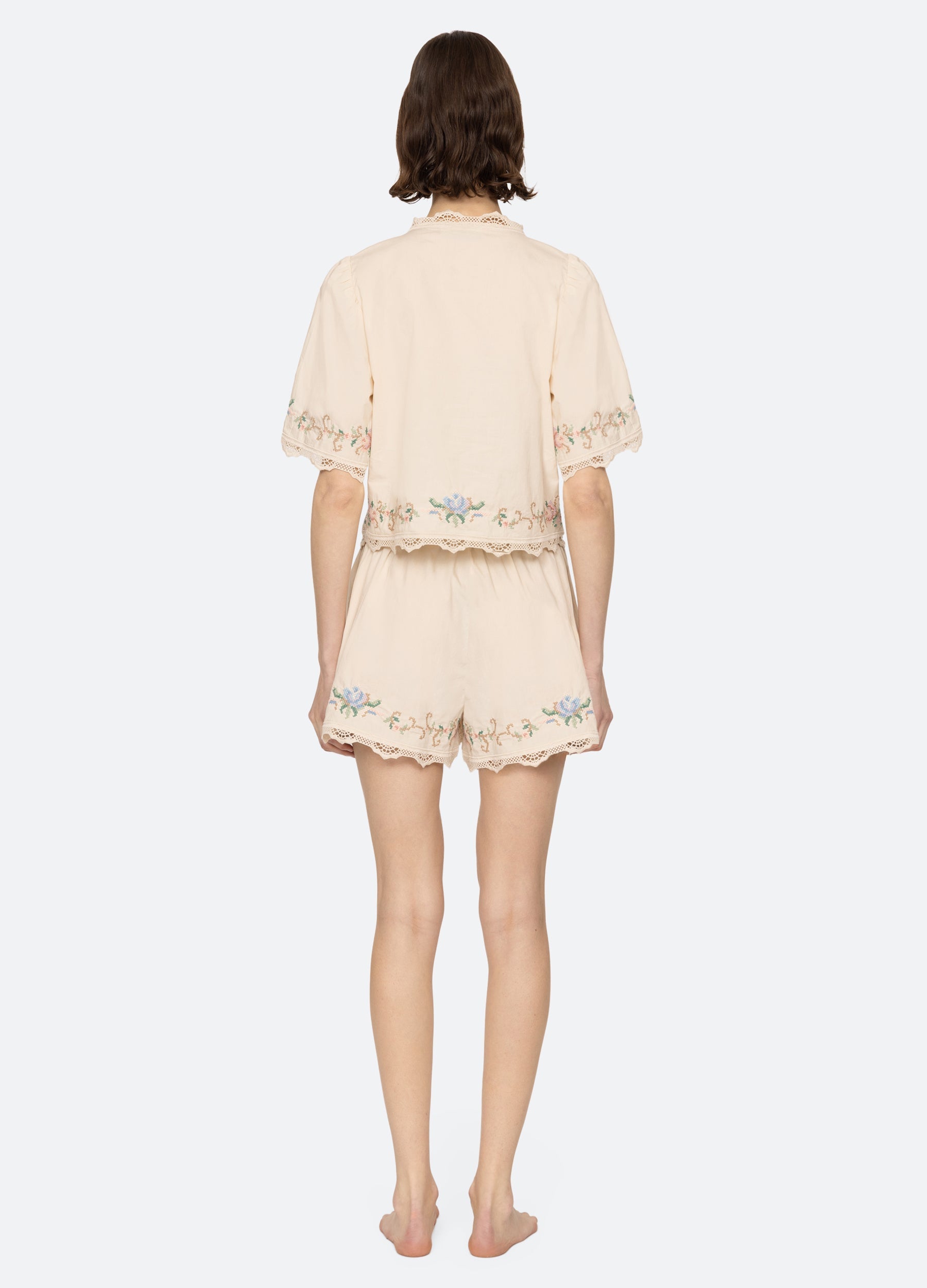 Edwina PJ Short Set Cream