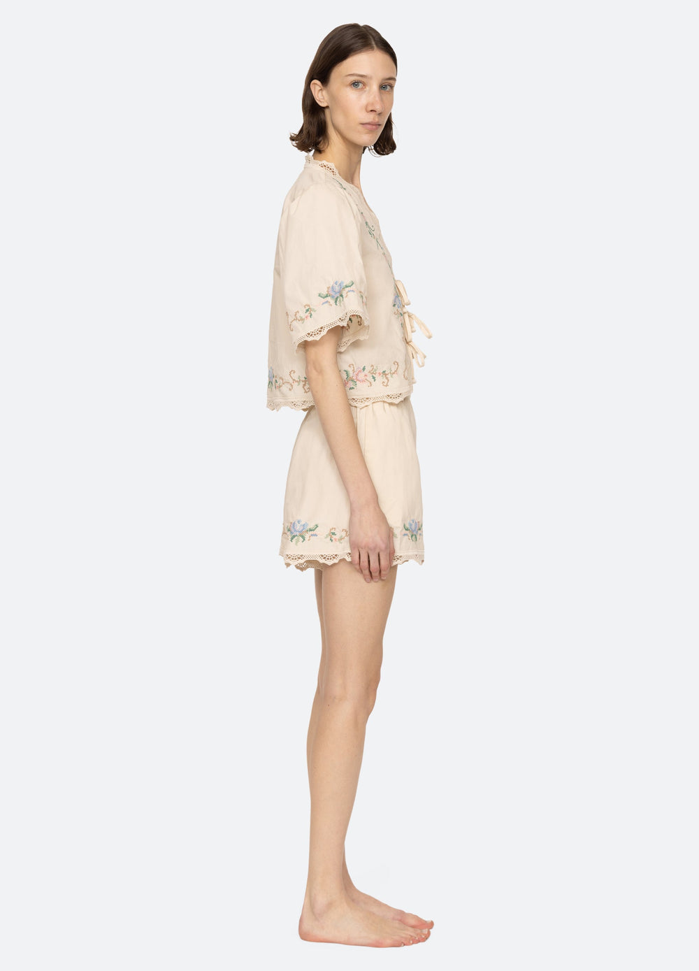 Edwina PJ Short Set Cream
