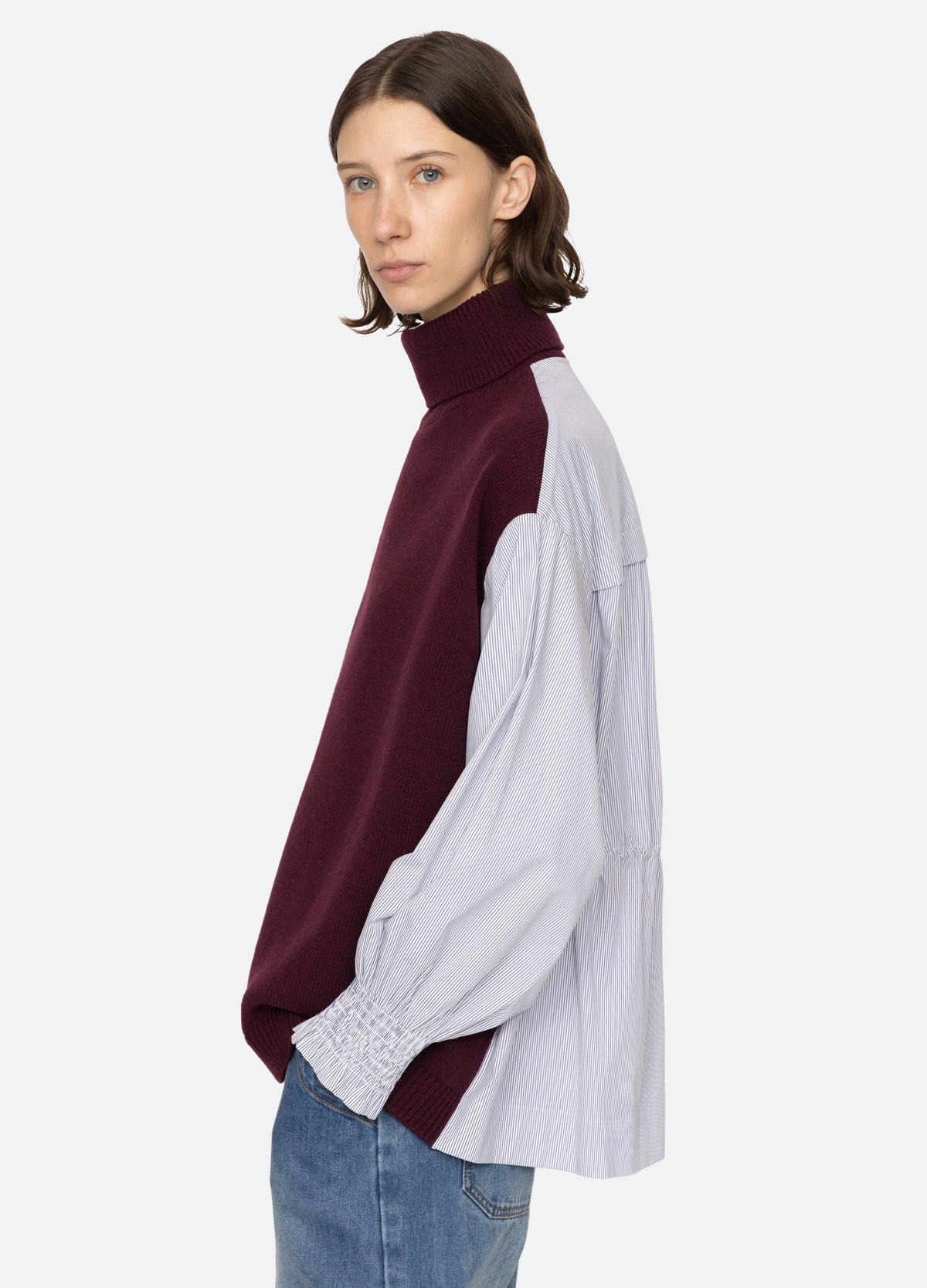 Devana Combo Sweater Burgundy