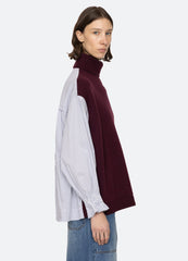 Devana Combo Sweater Burgundy