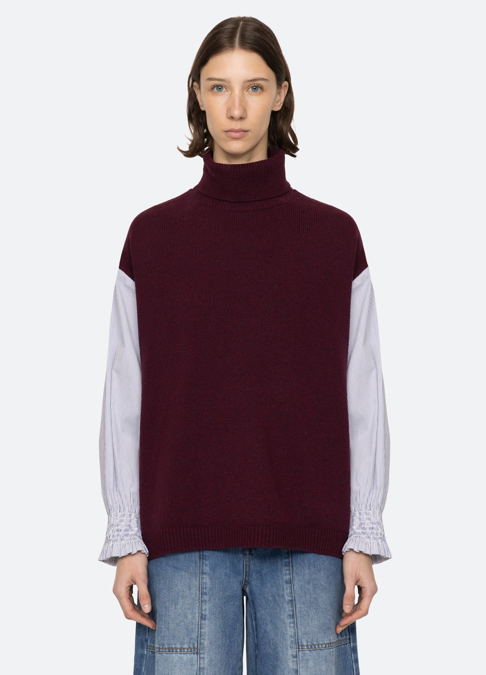 Devana Combo Sweater Burgundy