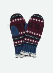 Linea Mittens Burgundy|Green