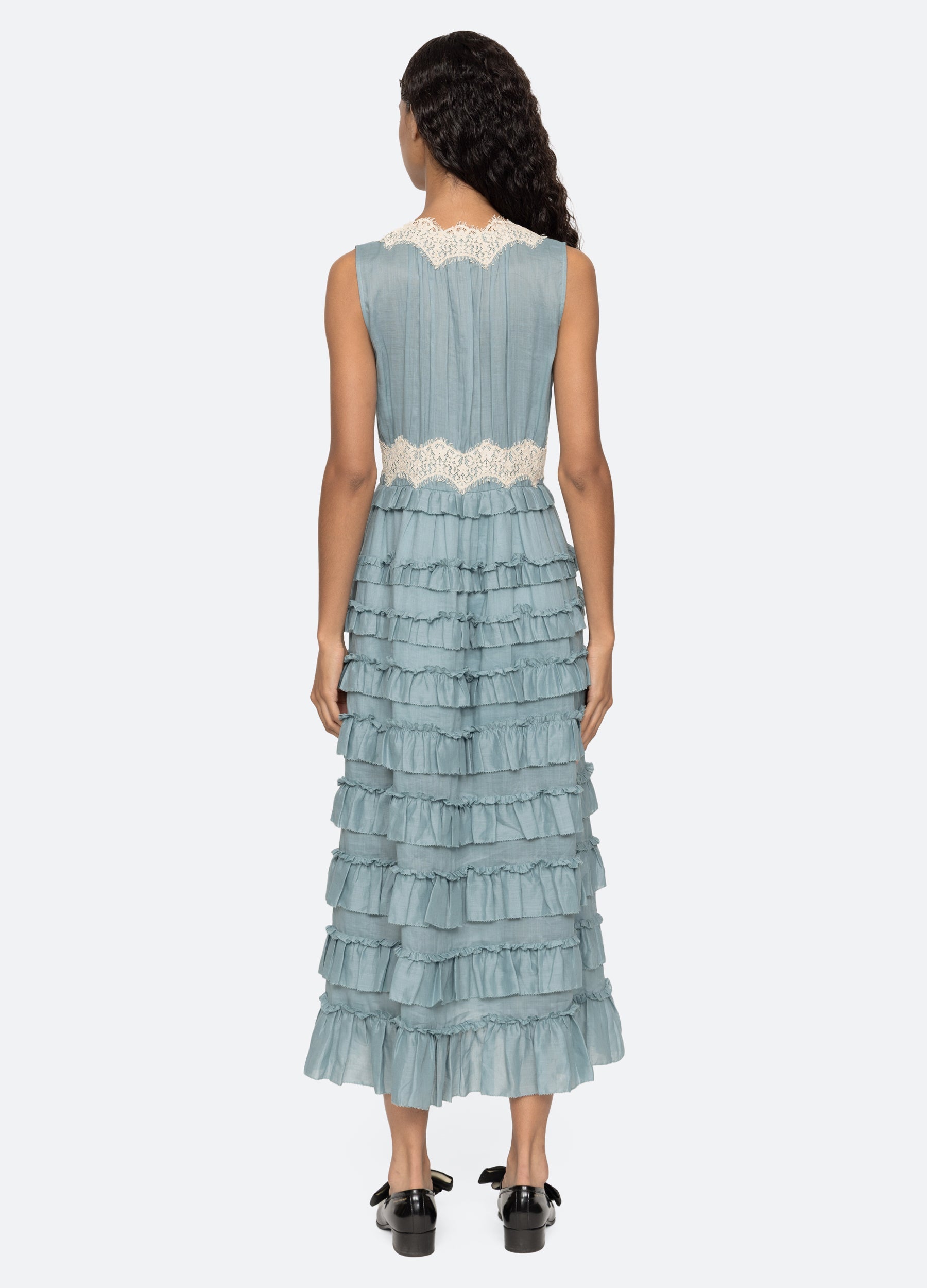 Anise Dress Blue|White