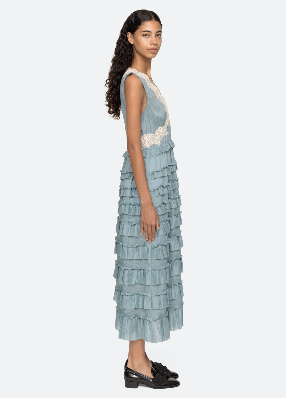 Anise Dress Blue|White