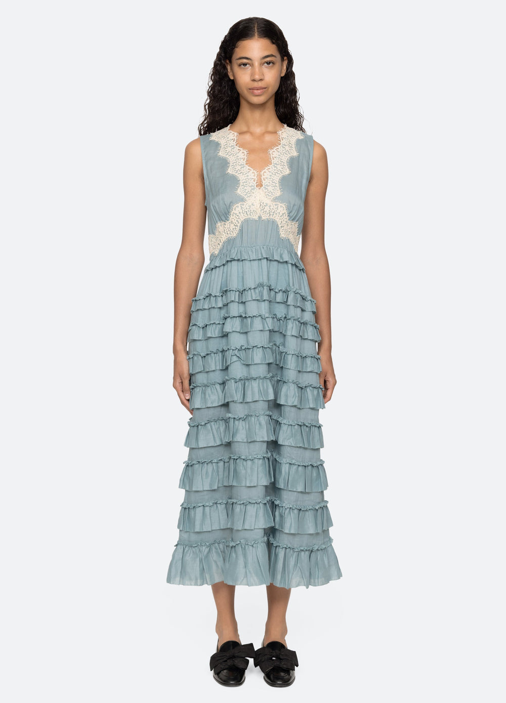 Anise Dress Blue|White