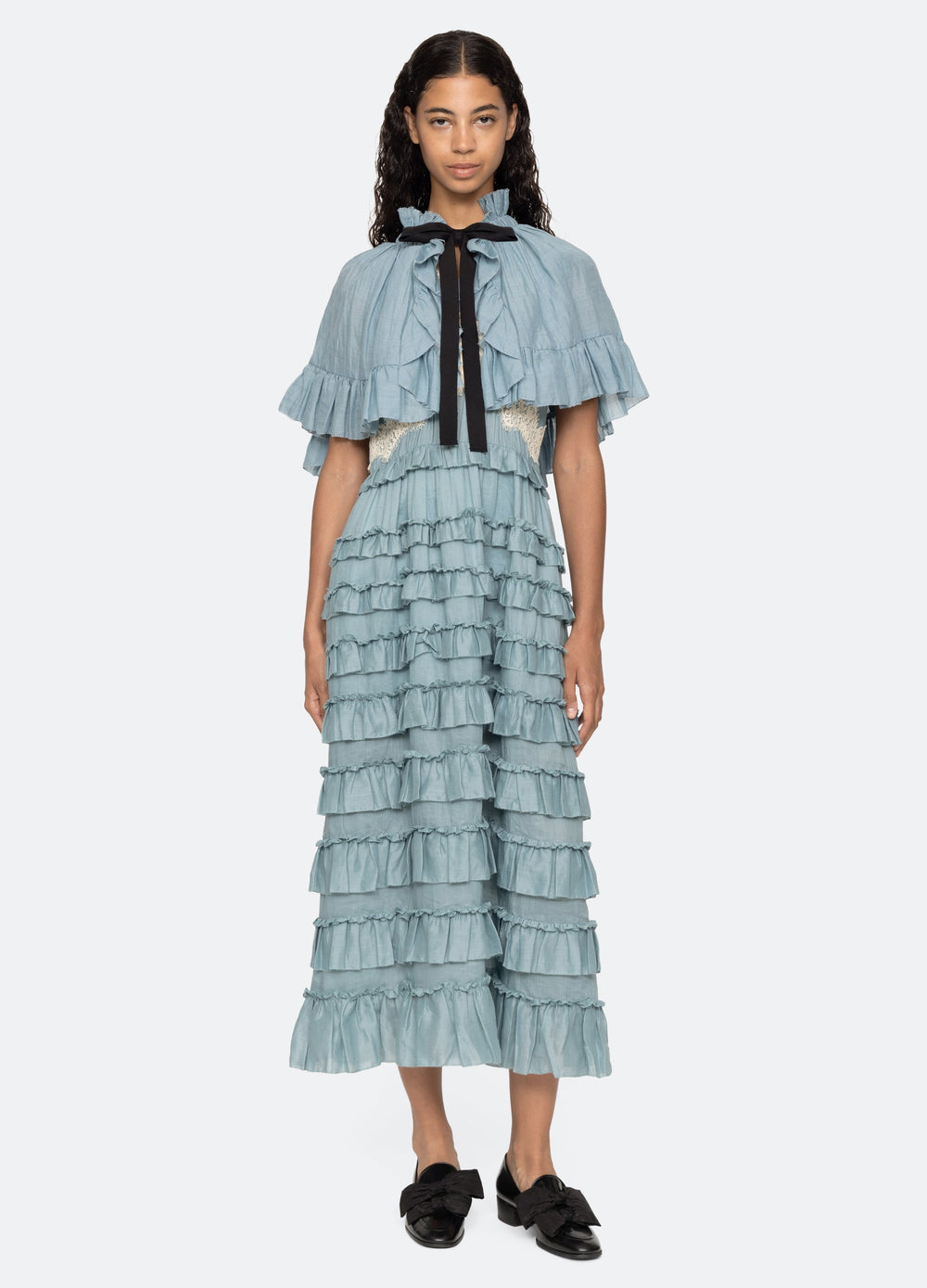 Anise Dress Blue|White